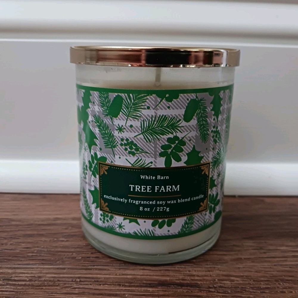 White Barn Bath & Body Works Pine Scented Candle Tree Farm Soy Wax Blend 8oz New